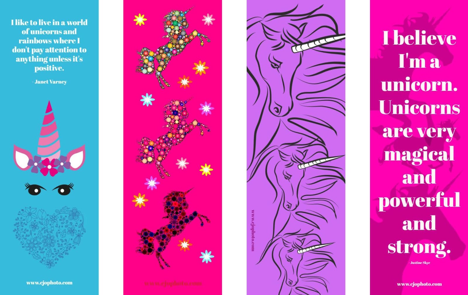 CJO Photo: Printable Bookmarks: Unicorns