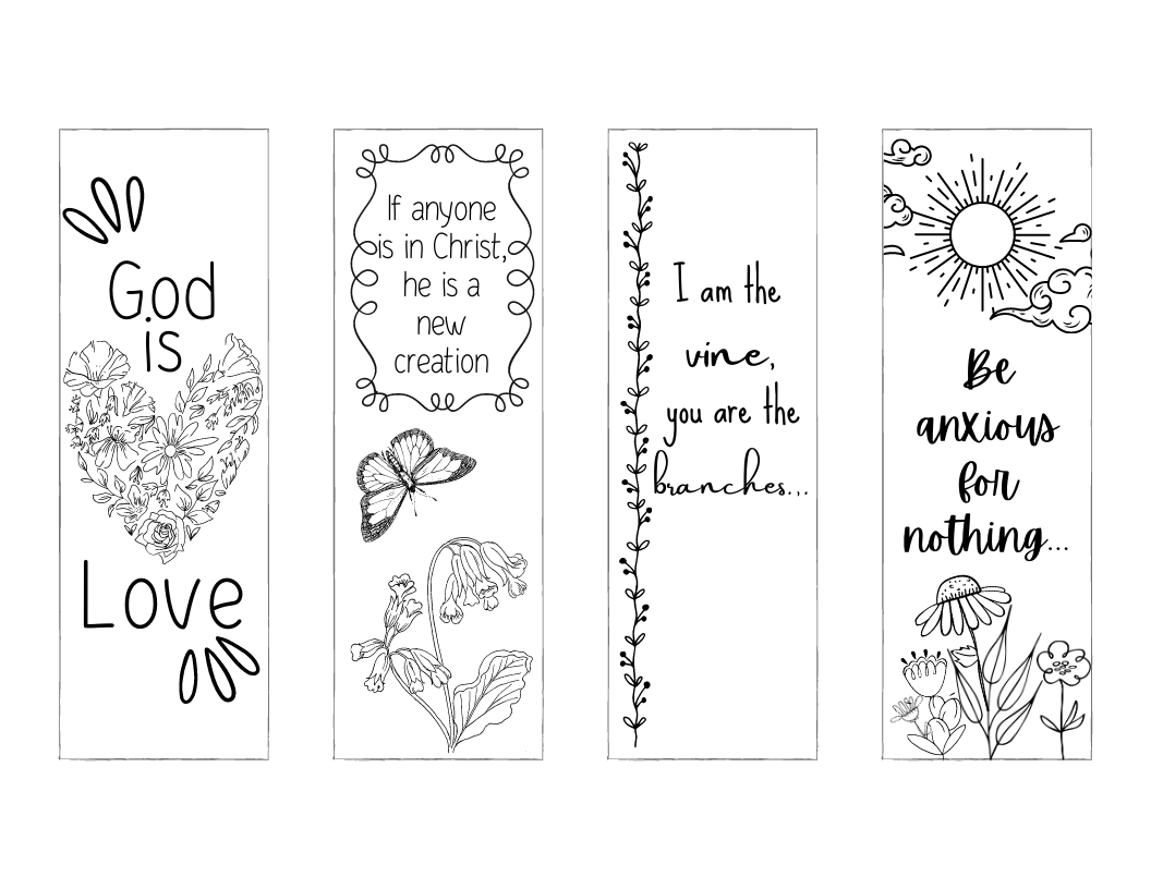Free Christian Bookmarks to Print and Color!