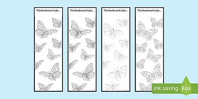 free-butterfly-bookmarks-to-colour-resources-twinkl-worksheets-library for Free Printable Photo Bookmark Templates FREE! - Butterfly Bookmarks to Colour | Resources | Twinkl - Worksheets Library for Free Printable Photo Bookmark Templates