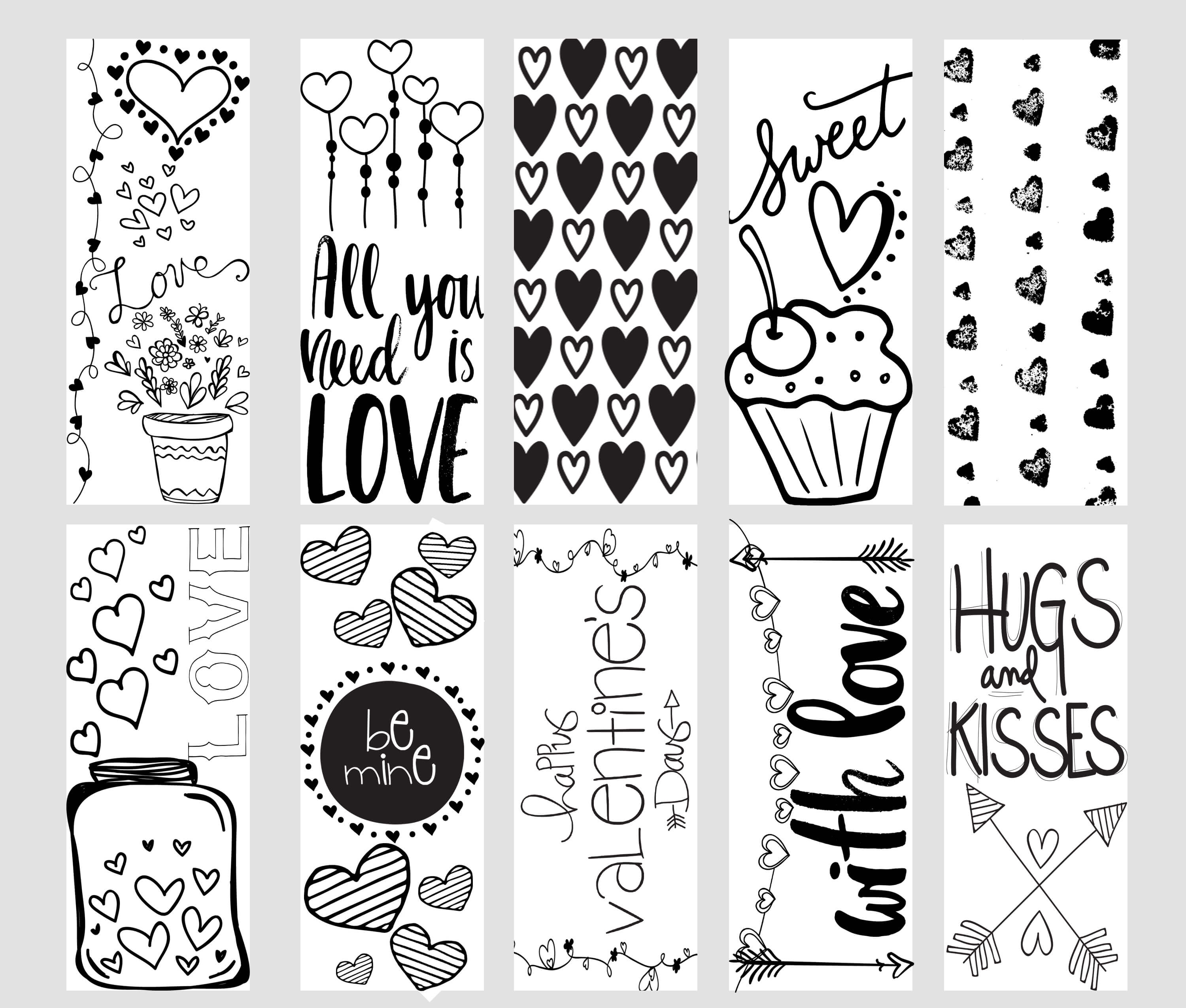 printable bookmarks to colour for free