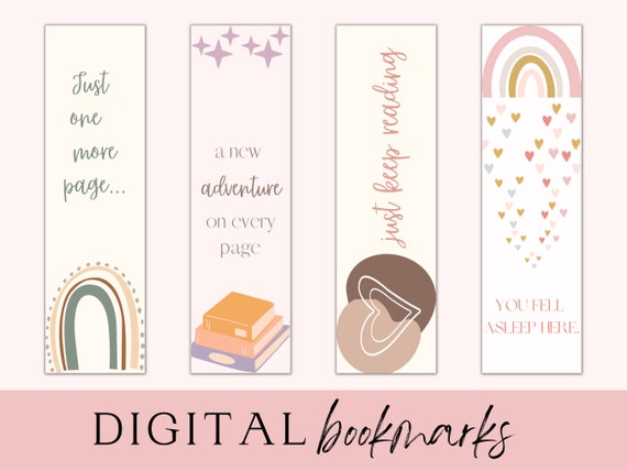 Boho Printable Bookmarks Digital Bookmarks Bookmarks for Adults ...