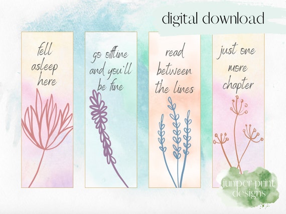 Quote Printable Bookmark Set, Download and Print Bookmarks ...