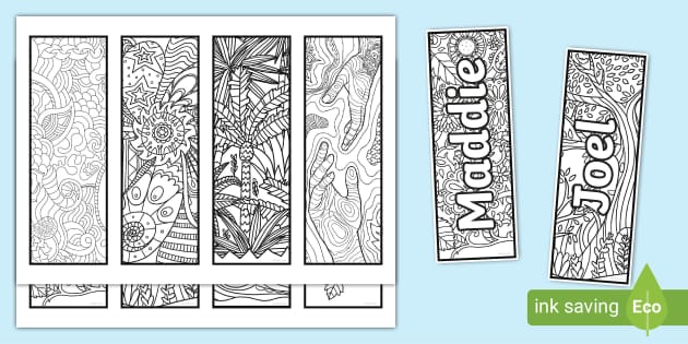Mindfulness Name Colouring Editable Bookmarks (teacher made)