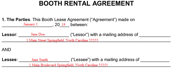 printable booth rental agreement