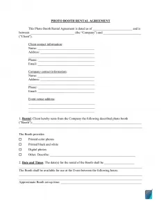 printable booth rental agreement