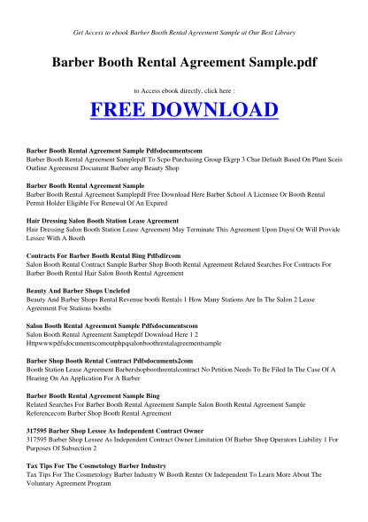 printable booth rental agreement