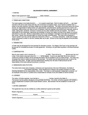 printable booth rental agreement
