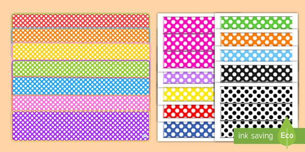 ? Editable Polka Dot Banners and Borders Display Pack