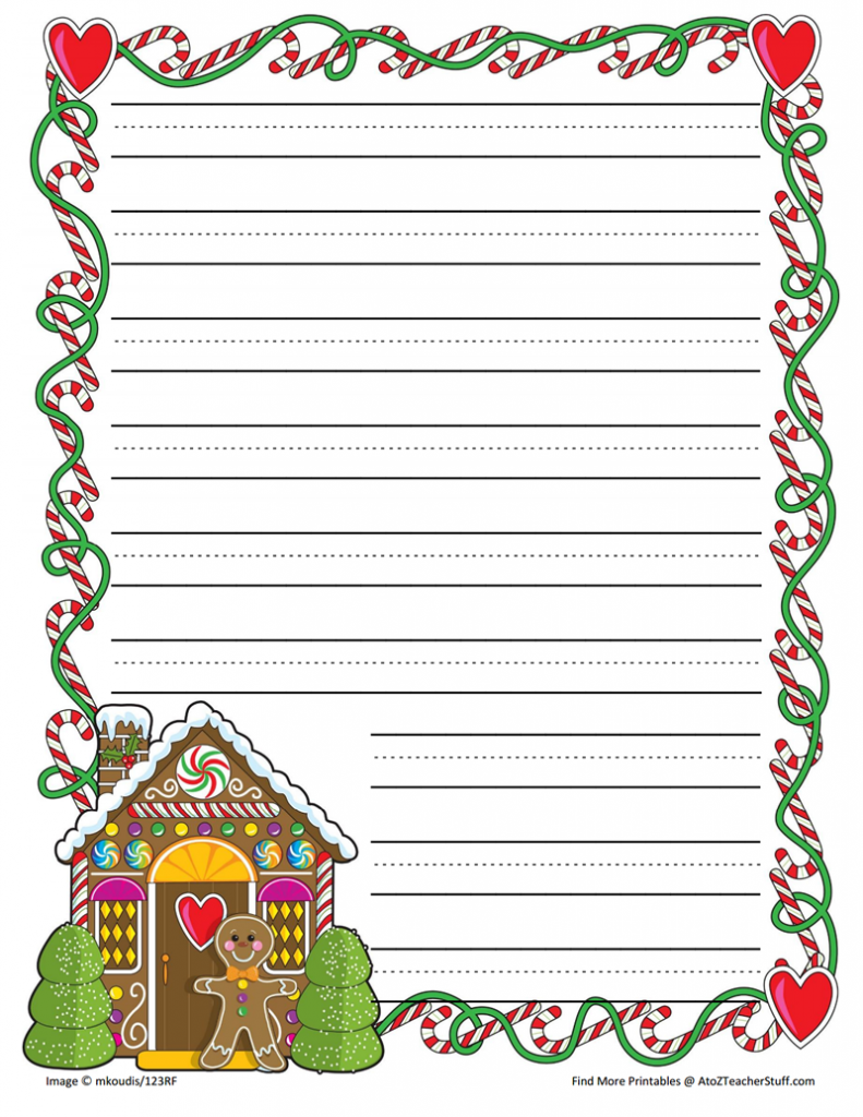Gingerbread Printable Border Paper With and Without Lines | A to Z ...