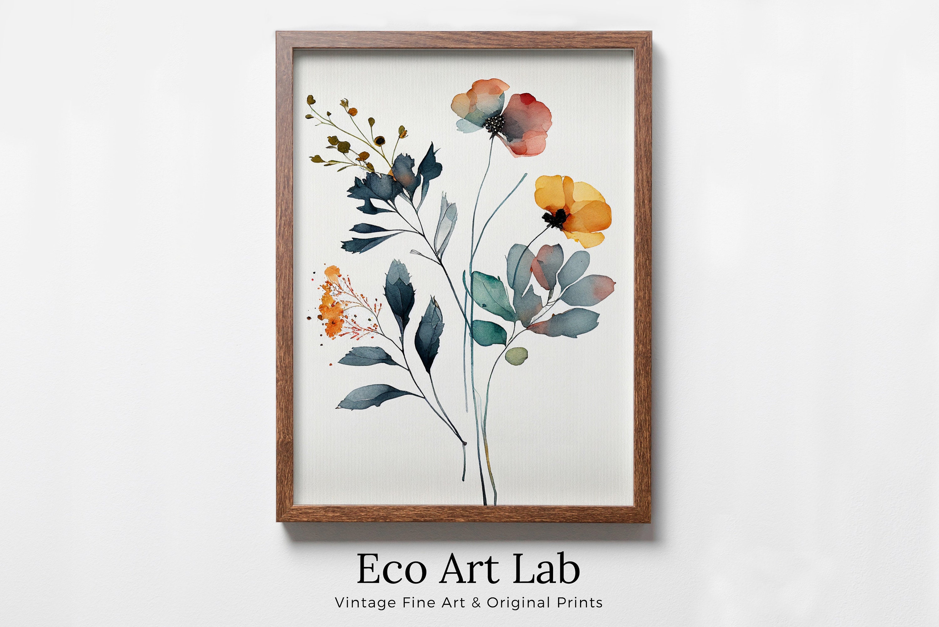 Watercolor Botanical Print Printable Flower Watercolor Floral