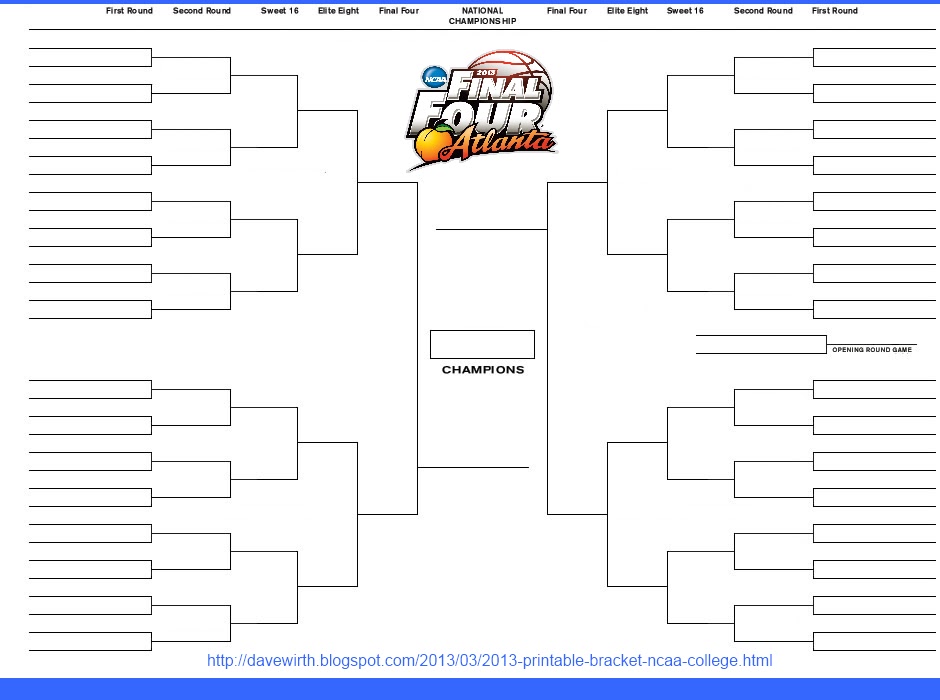 2013 Printable Bracket - NCAA College Basketball