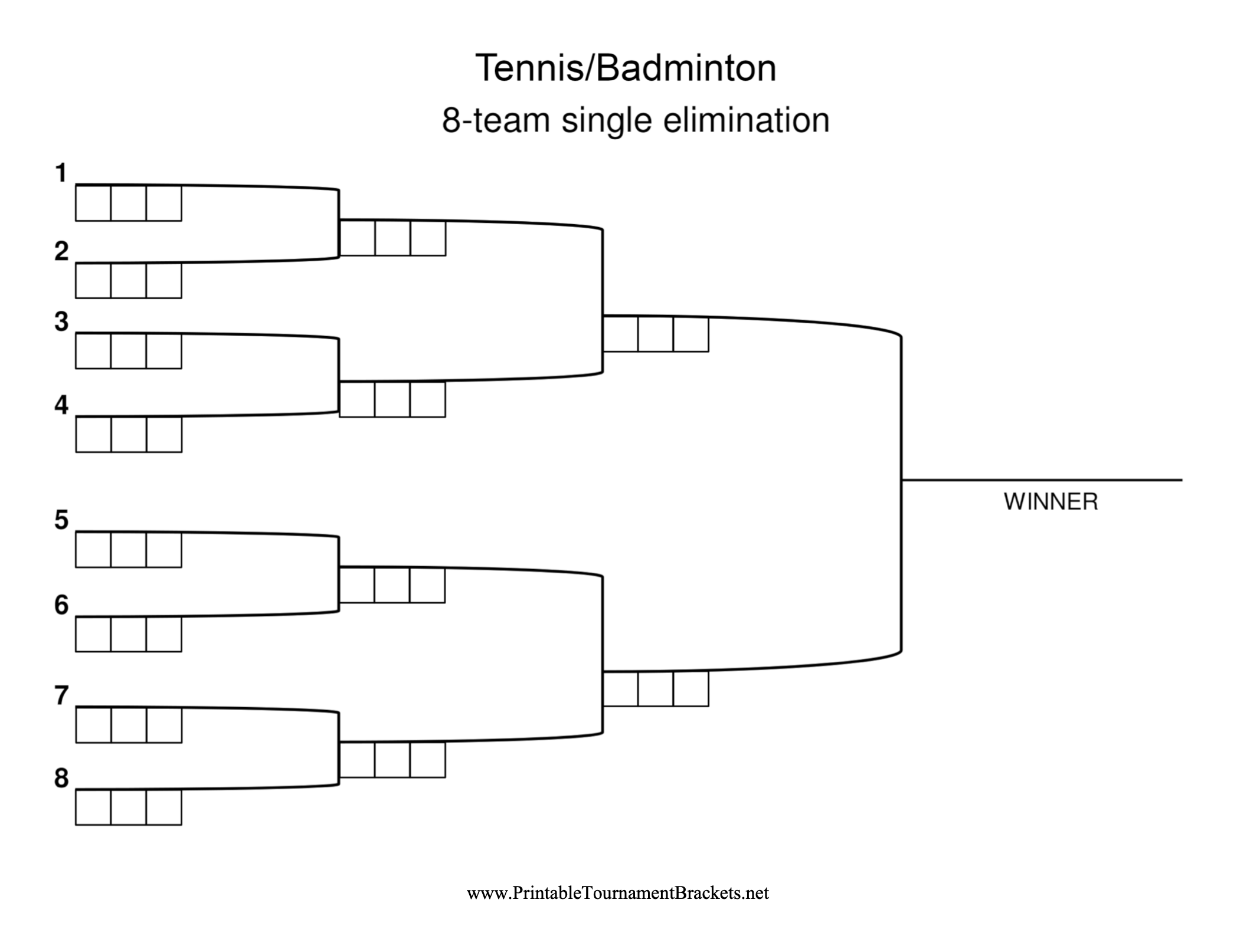 Printable Brackets for Tennis and Other Tournaments | Free Printables