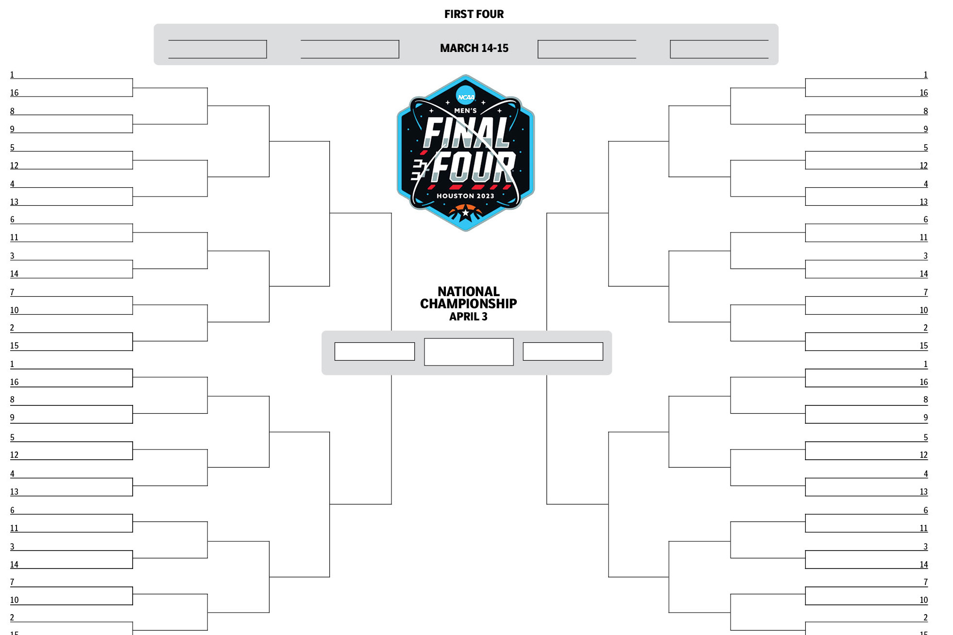 Free printable brackets for ncaa basketball tournament, Download Free