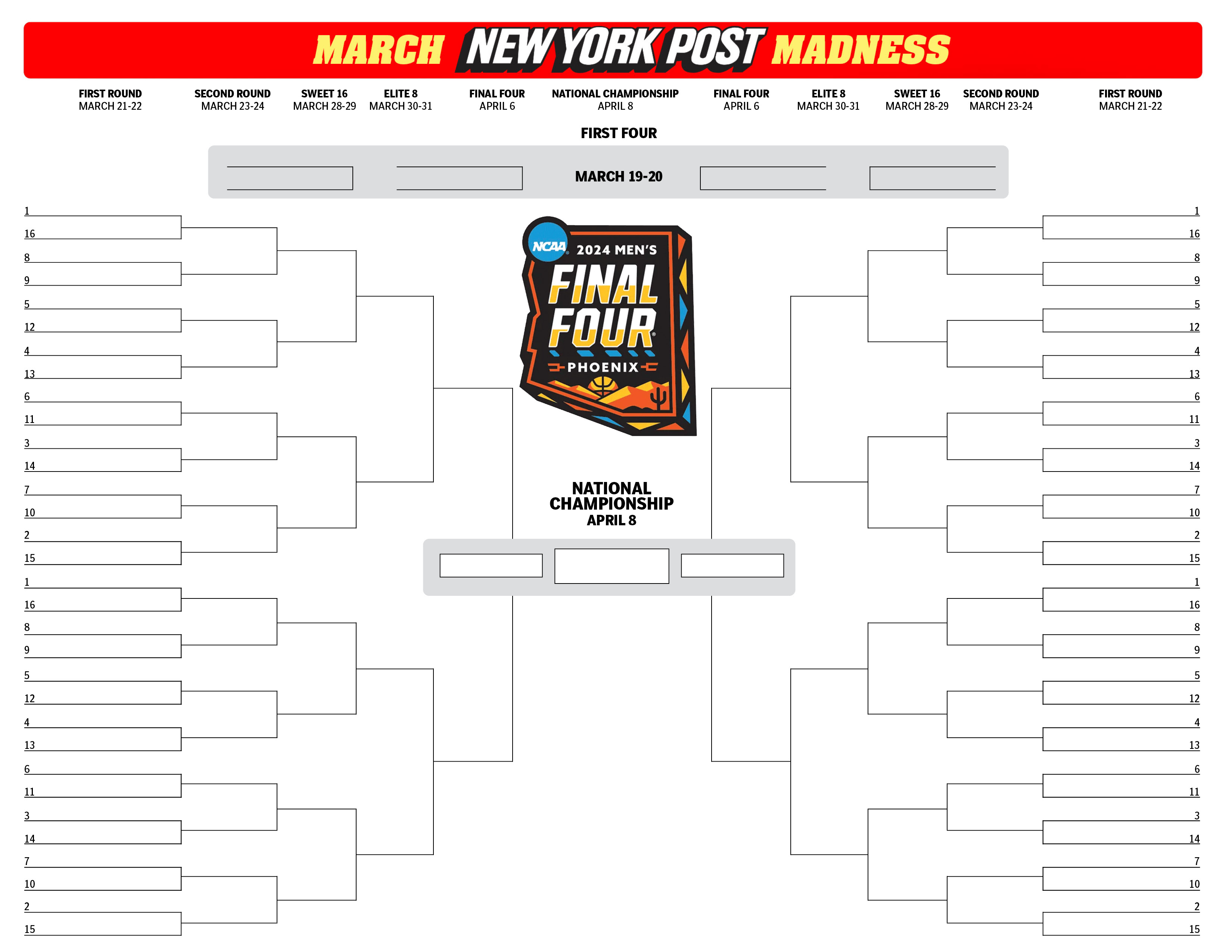 printable brackets for ncaa tournament
