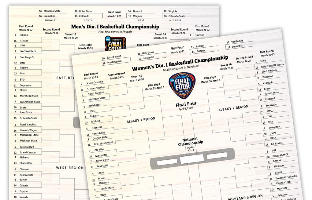 Download and print your 2024 NCAA mens and womens brackets | The ...