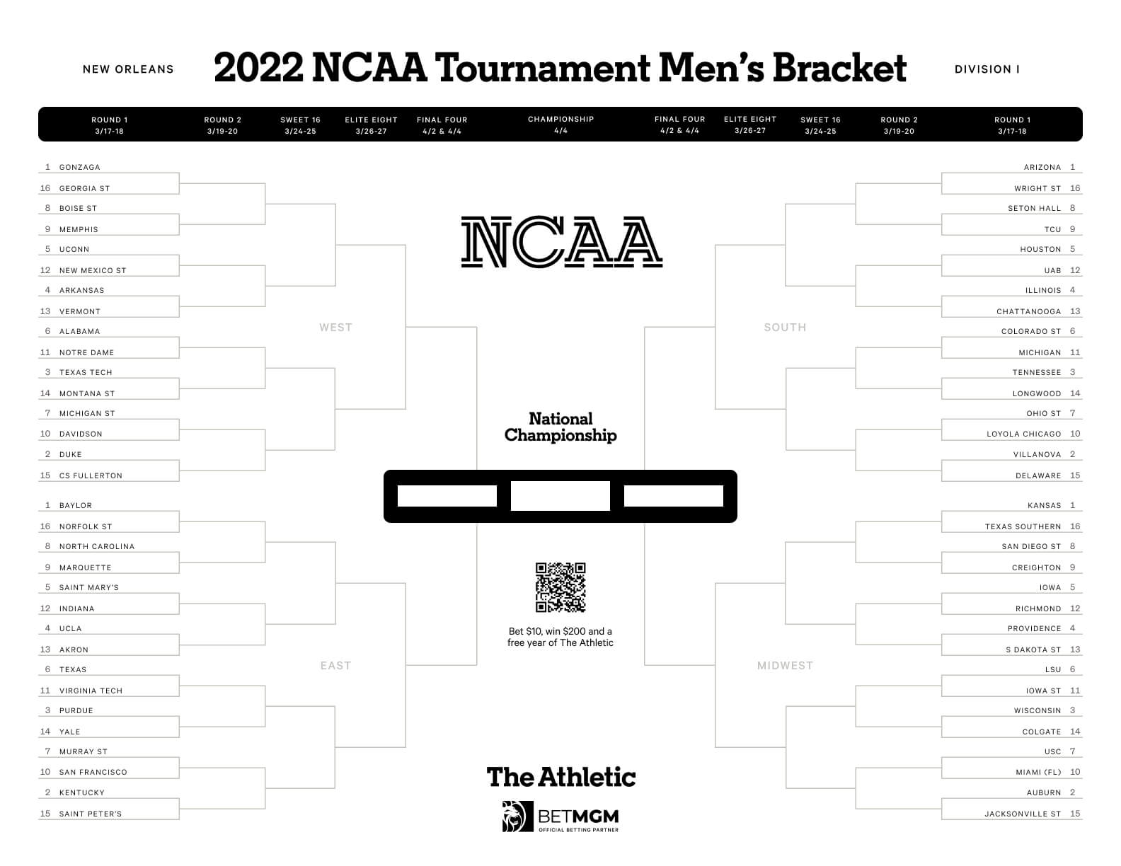 printable brackets sweet 16