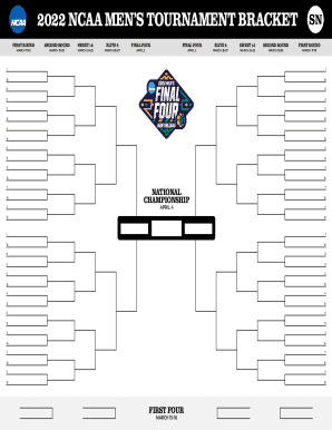 2022-2024 Form NCAA March Madness Tournament Bracket Fill Online ...