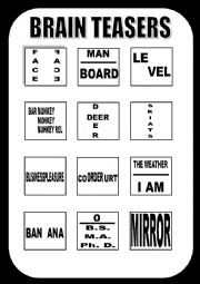 Brain teasers worksheets