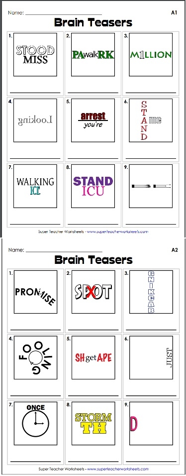 printable brain teasers and answers