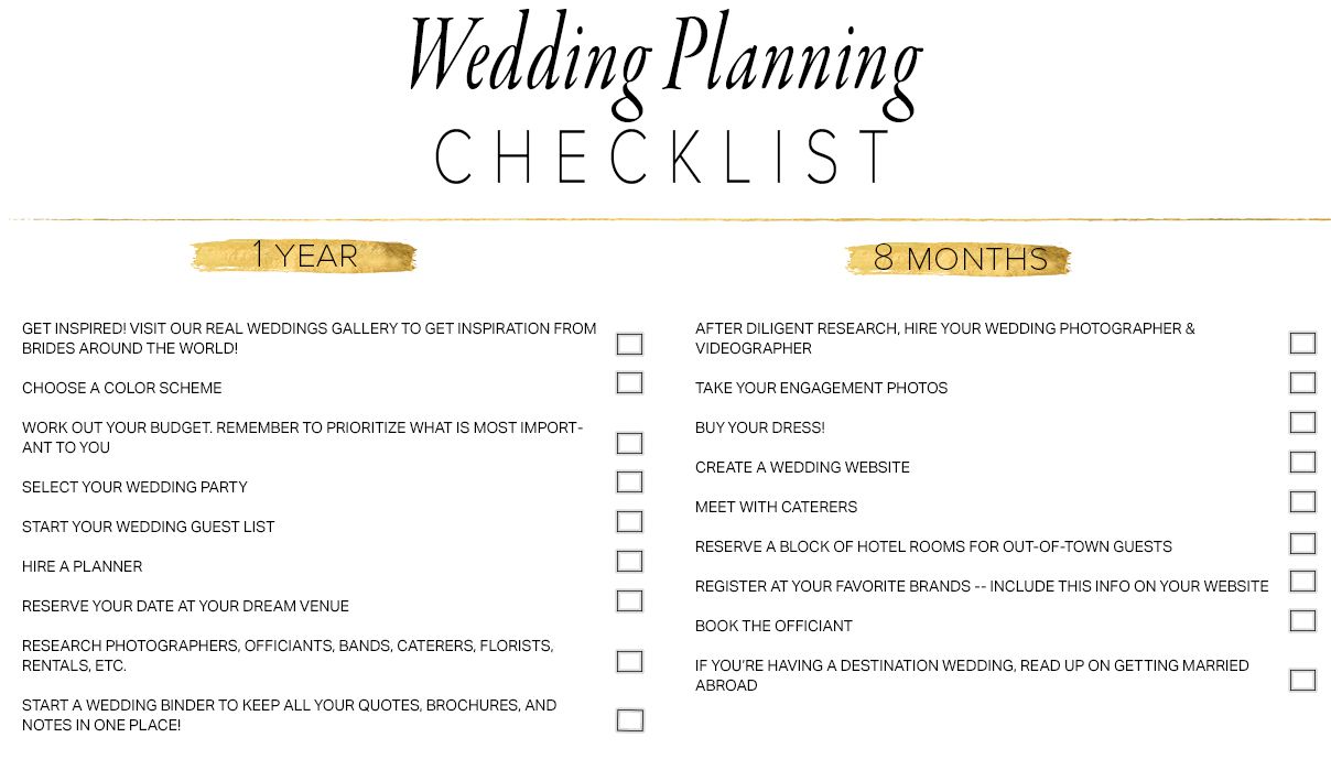 printable bridal checklist for wedding
