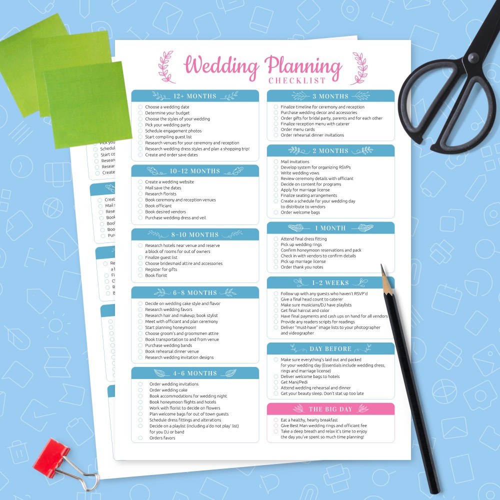 printable bridal checklist for wedding