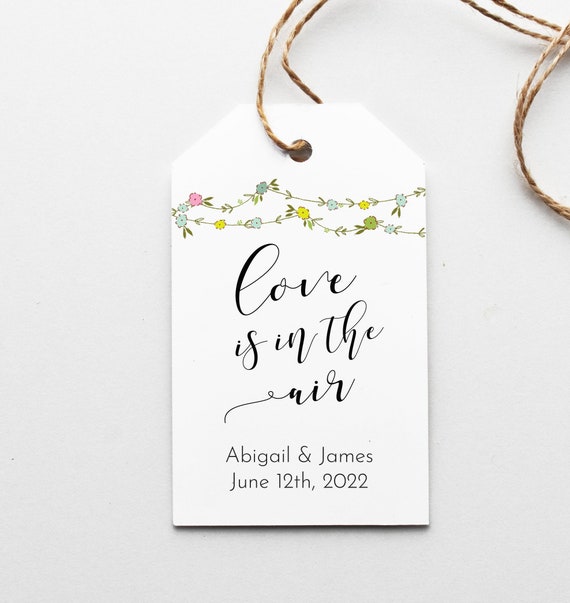 Love Is In The Air Favor Tags, Printable Wedding Tags, Bridal ...