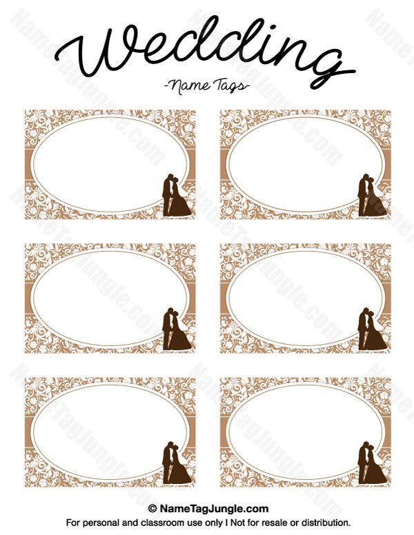Printable Wedding Name Tags