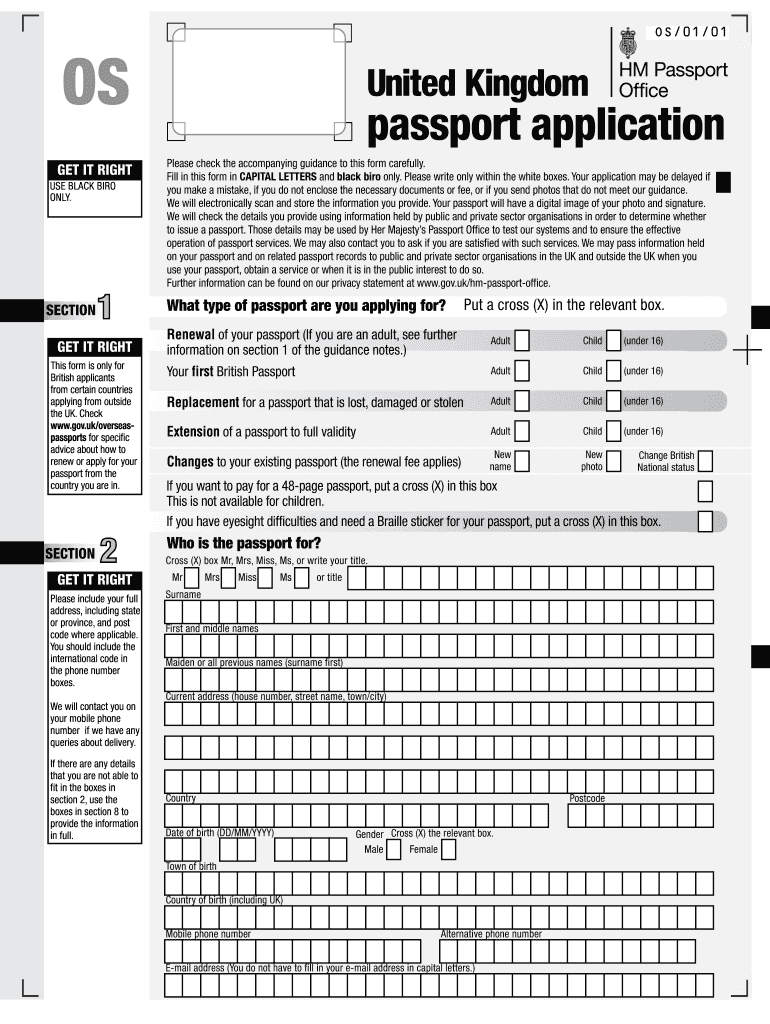 printable british passport application