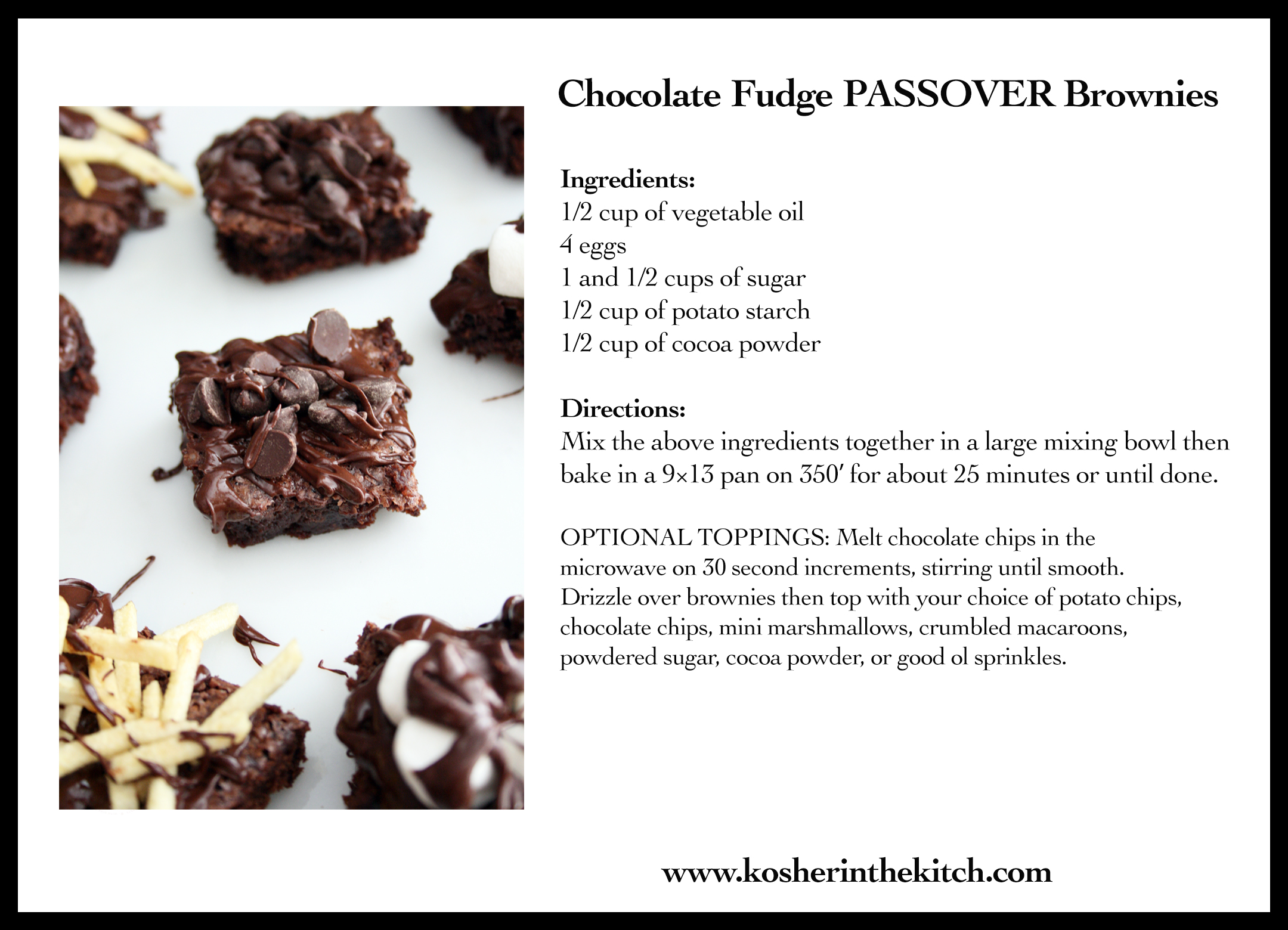 Passover Demo at Ralphs + Passover Brownies Recipe Card Download ...