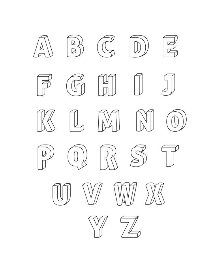 Printable 3D Bubble Letters Set