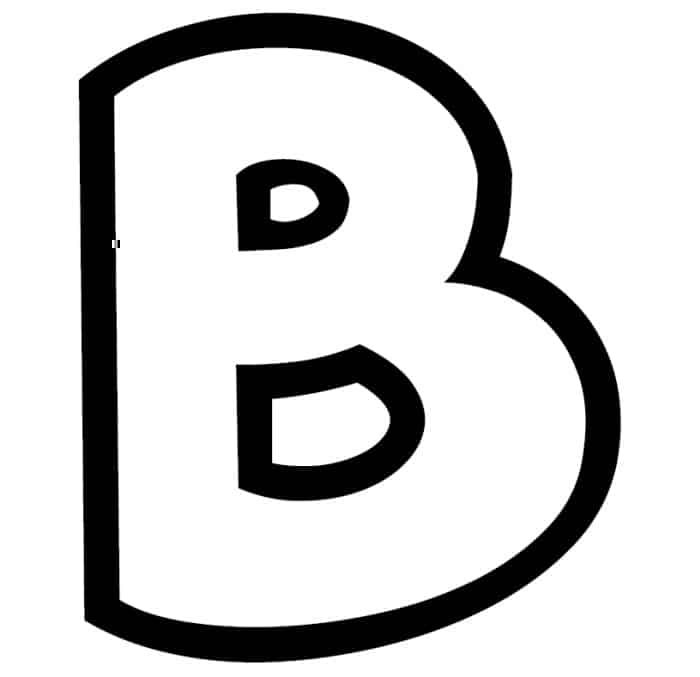 Free Printable Bubble Letter Stencils: Bubble Letter B Stencil