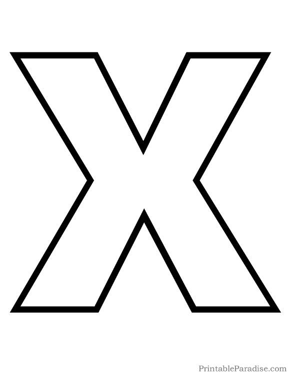 Printable Letter X Outline - Print Bubble Letter X