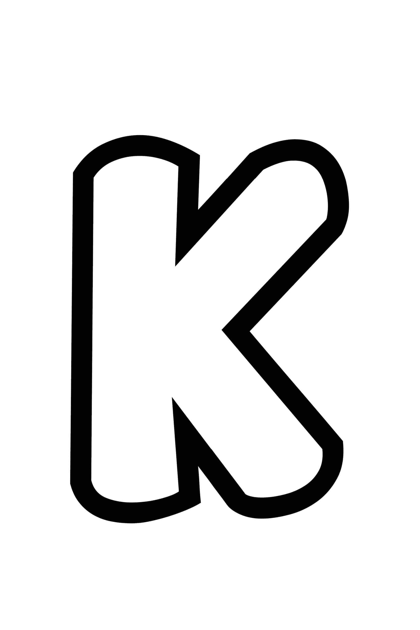 Free Printable Bubble Letter Stencils: Bubble Letter K Stencil ...