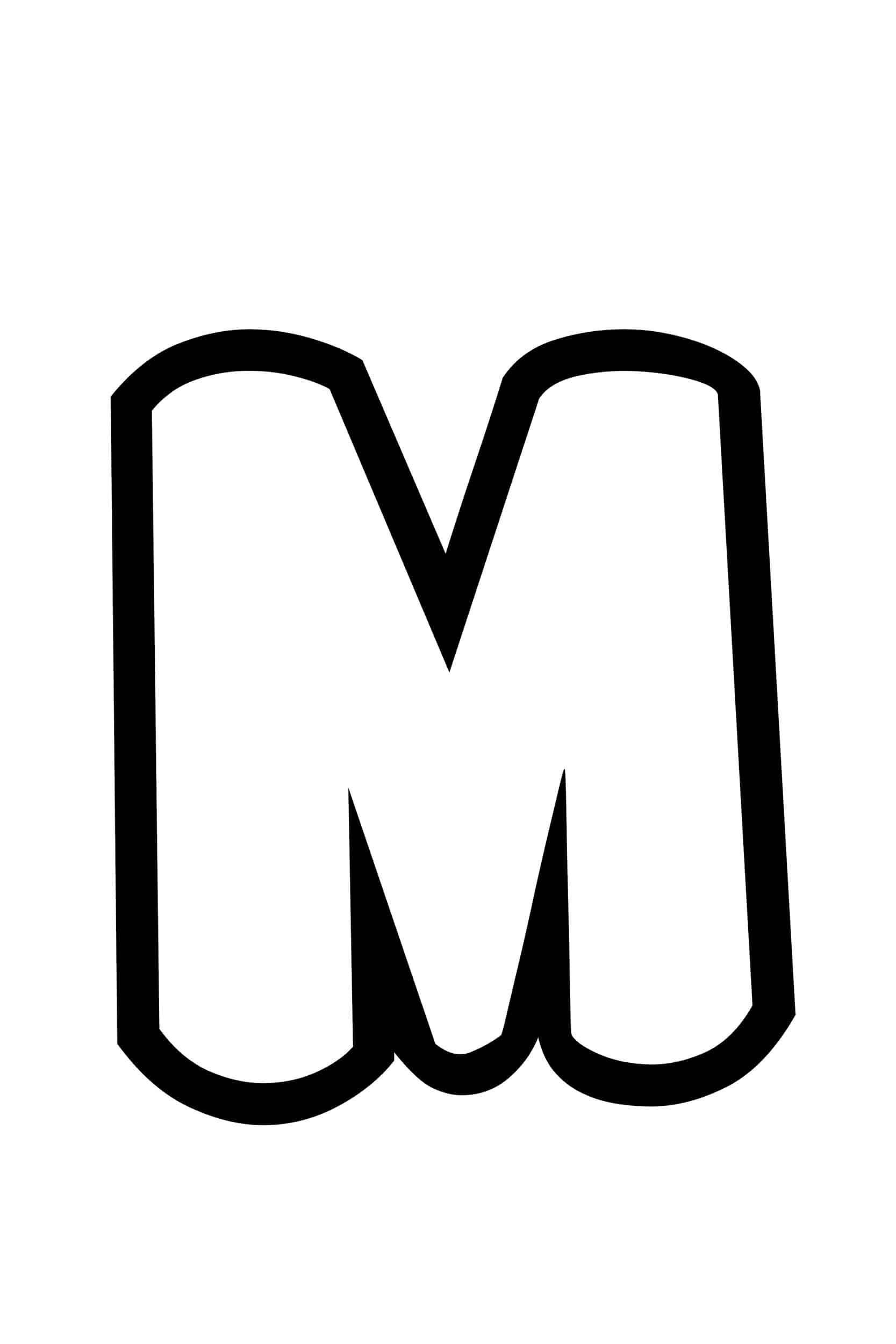 Free Printable Bubble Letter Stencils: Bubble Letter M Stencil ...