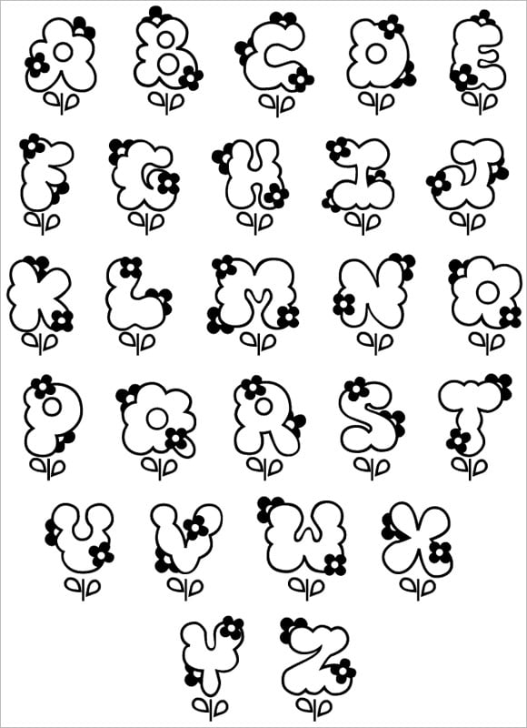 printable bubble letters of the alphabet