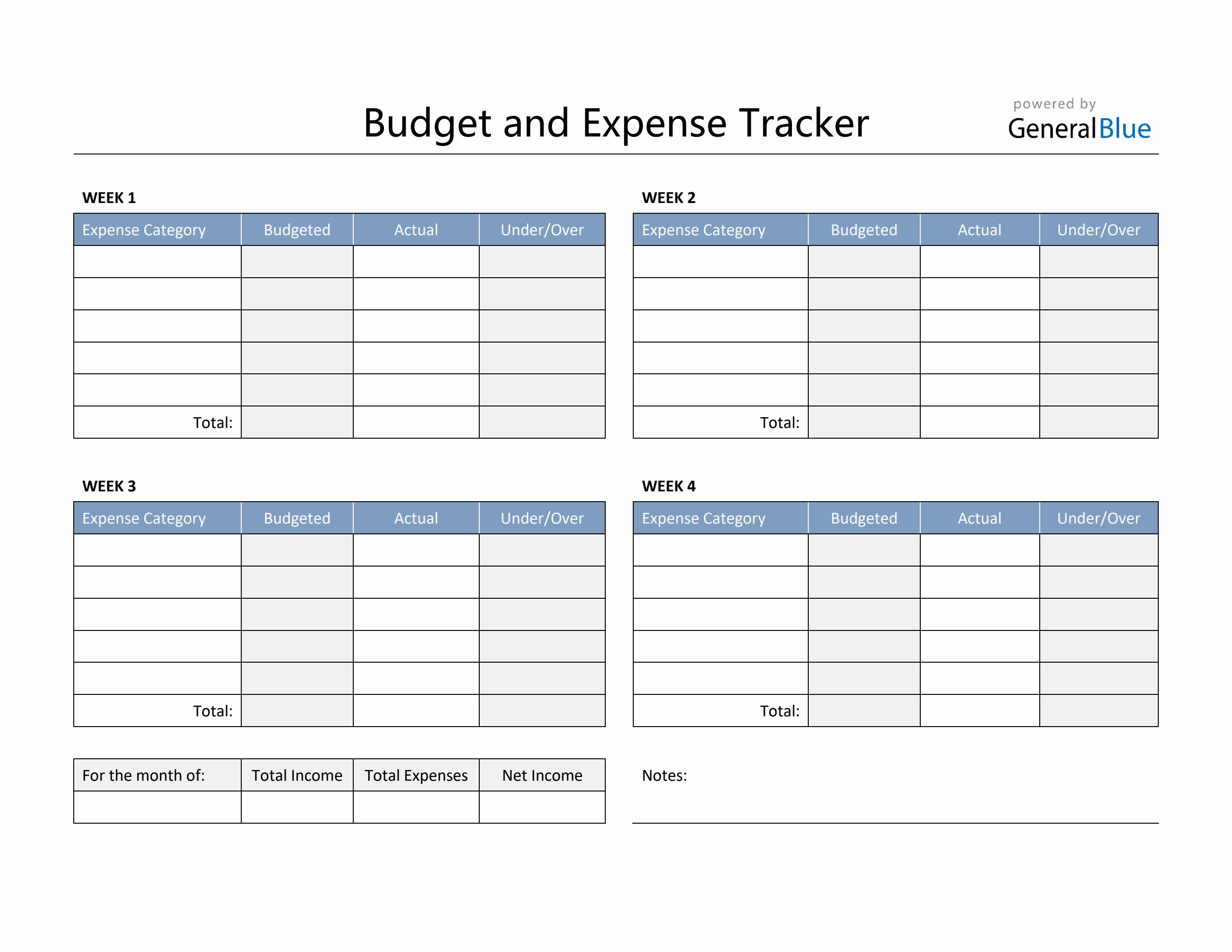 Free PDF Budget Templates
