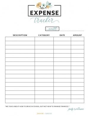 printable budget and expense tracking worksheet