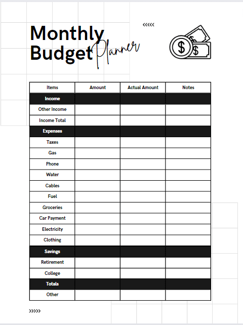 12 free printable budget worksheets and Google Sheets templates