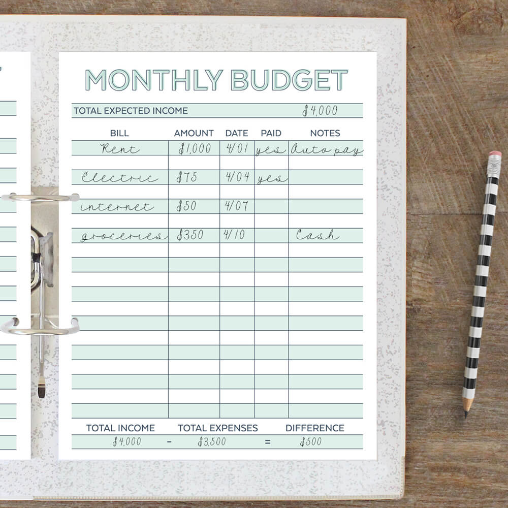 FREE} Beginner Printable Budget Worksheet - Savor + Savvy
