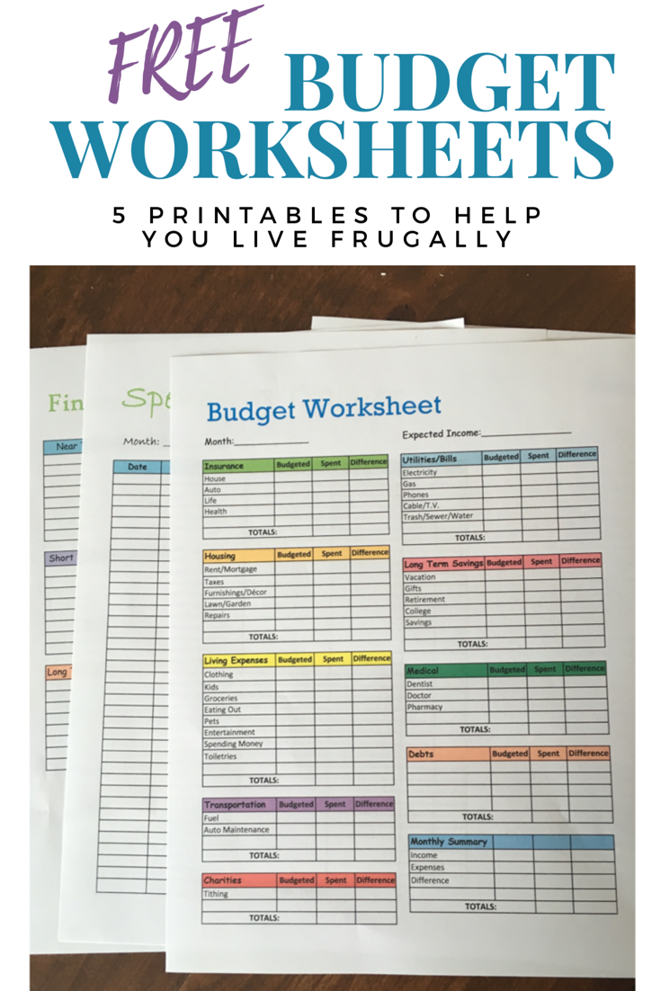 Free Budget Worksheets - Sweet Frugal Life