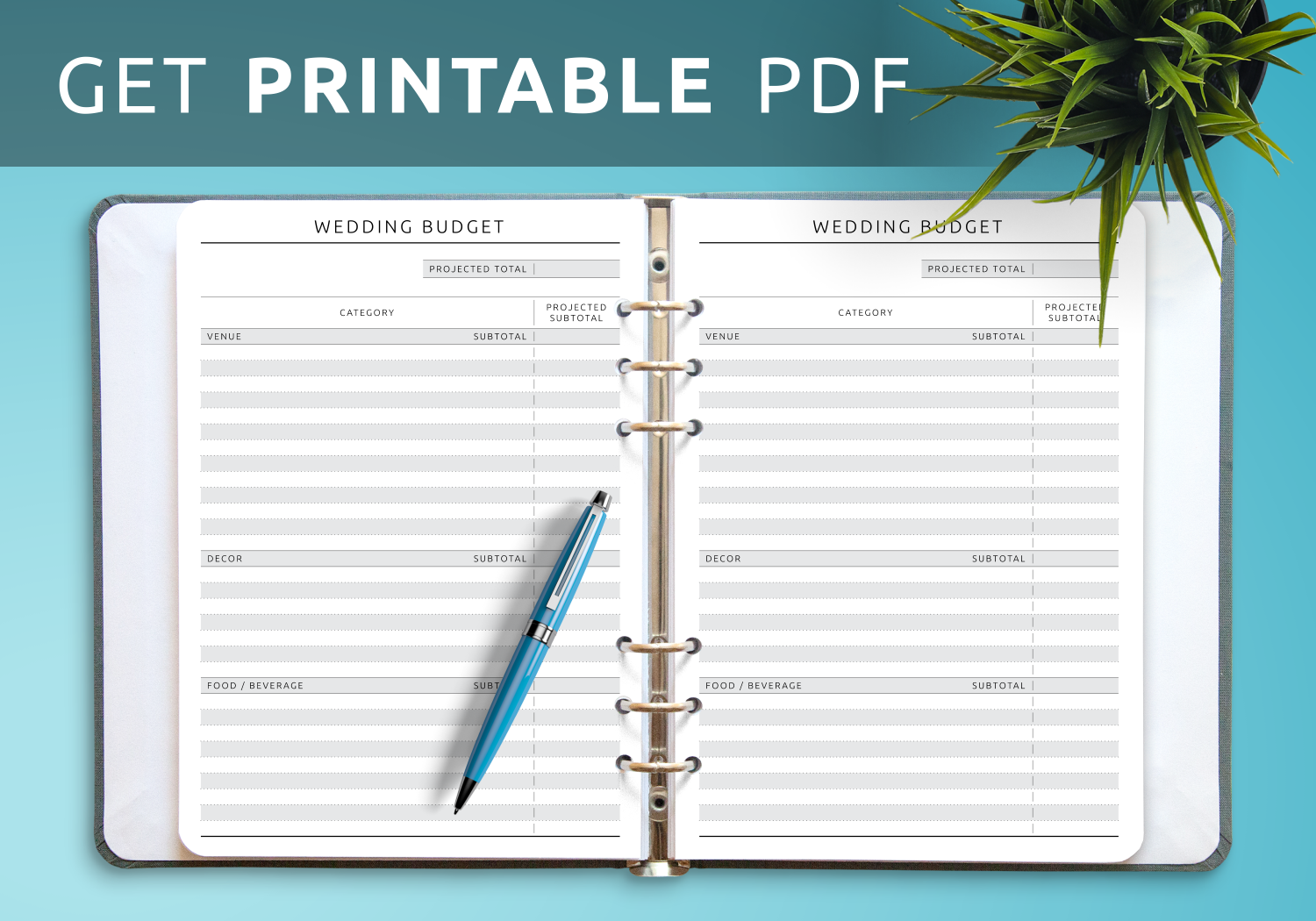 Download Printable Wedding Budget Template - Original PDF