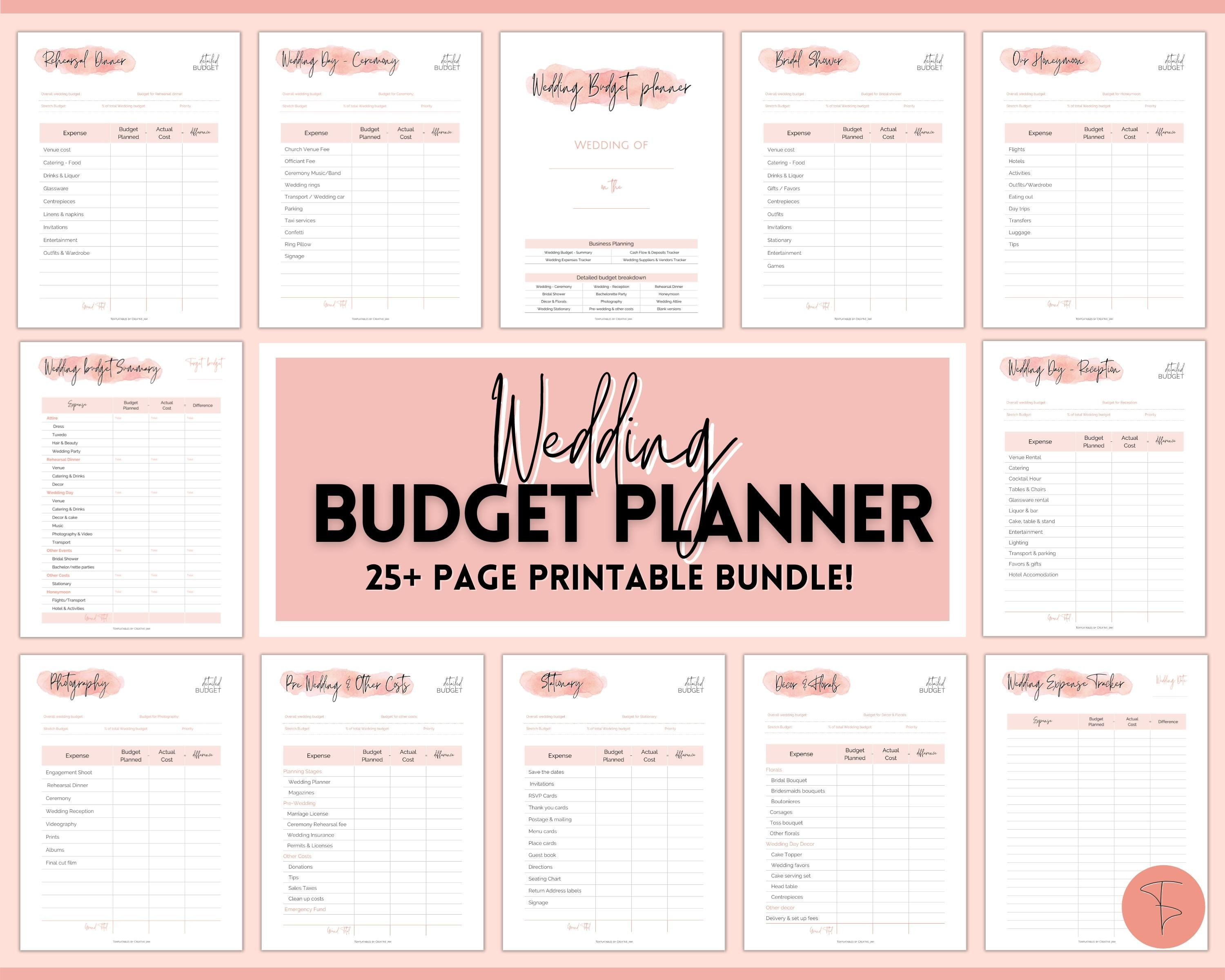 printable budget planner for wedding
