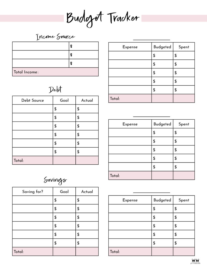 Monthly Budget Planners - 20 FREE Printables | Printabulls