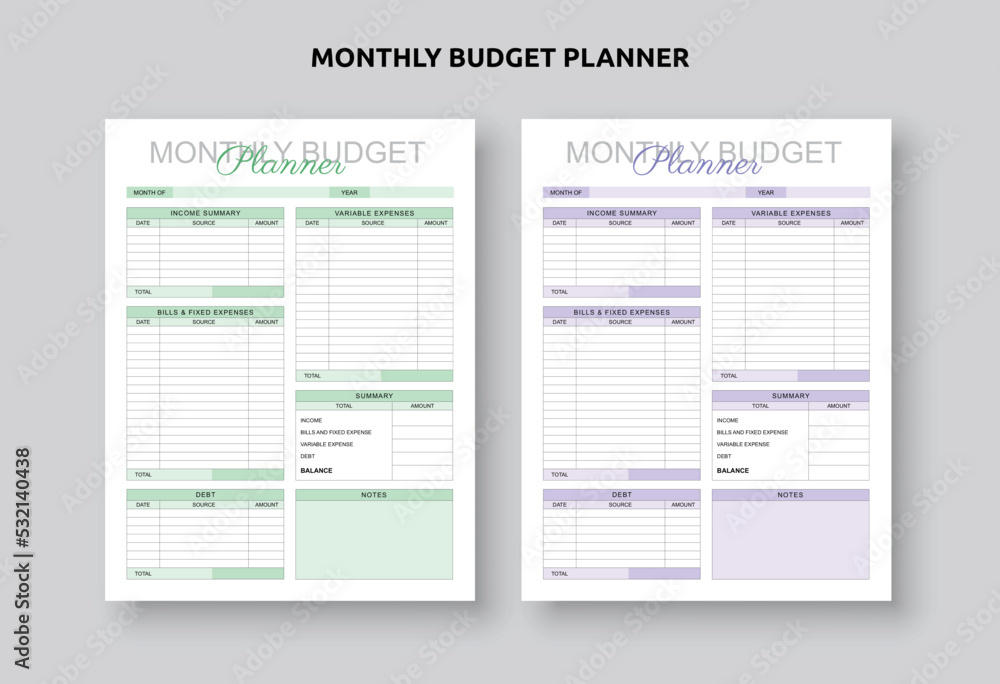 Personal monthly budget plan, Printable Budget Planner Templates ...