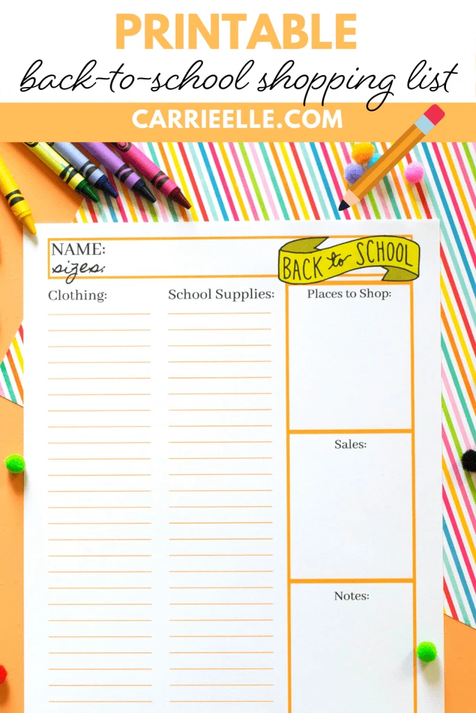 printable budget shopping list