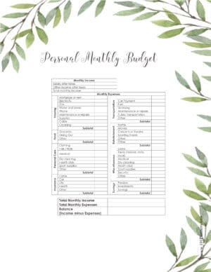 FREE Budget Sheet Template | Printable and Editable