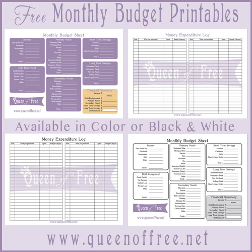 FREE Printable Budget Forms - Queen of Free