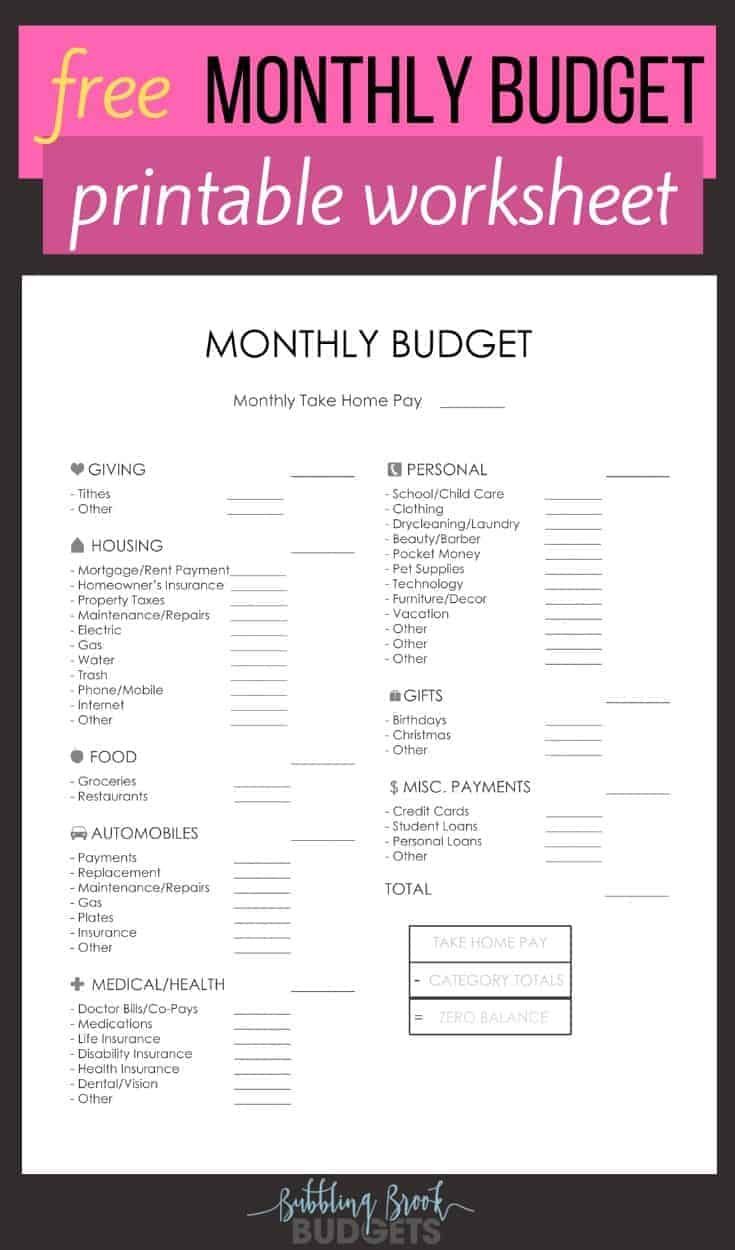 printable budget worksheets dave ramsey