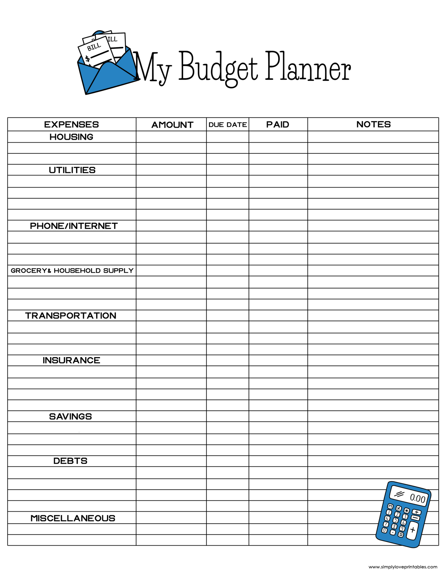 printable budget worksheets for students