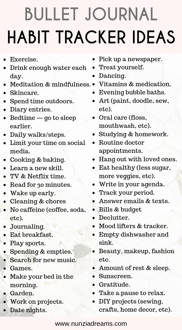 printable bullet journal habit tracker